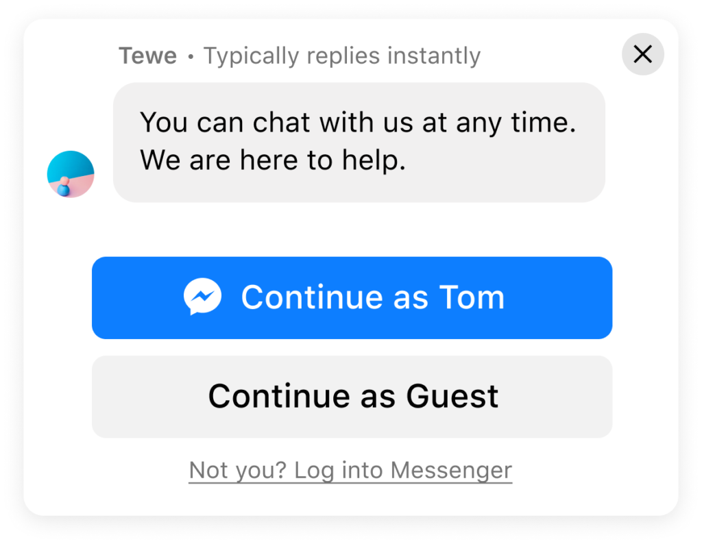 messenger chat modalità ospite