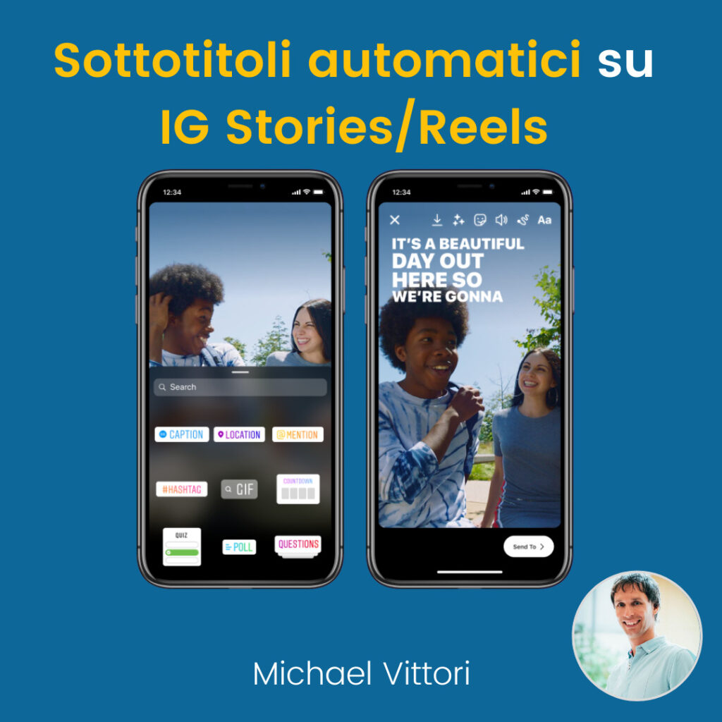 sottotitoli automatici instagram stories reels