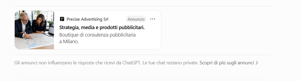 annuncio chatgpt ads