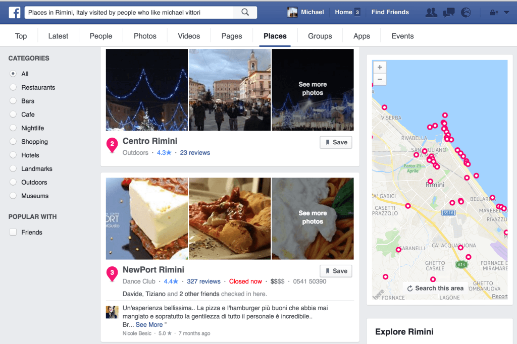 facebook luoghi